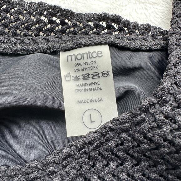 Montce Ky Sleeveless Cutout Dress Black Crochet Size Large NWOT O-Ring - Picture 14 of 16